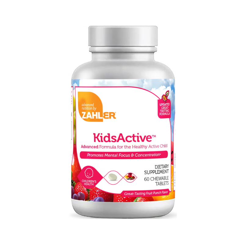 Formula pentru Imbunatatirea Capacitatii de Concentrare si Atentie a Copiilor cu Aroma de Punch de Fructe Zahler Kidsactive 60 Tb