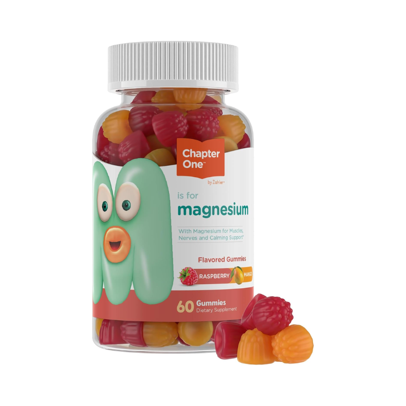 Kosher Certified Zahler Chapter One Kids Magnesium Magneziu pentru Copii cu Aroma de Zmeura si Mango 60 Jeleuri