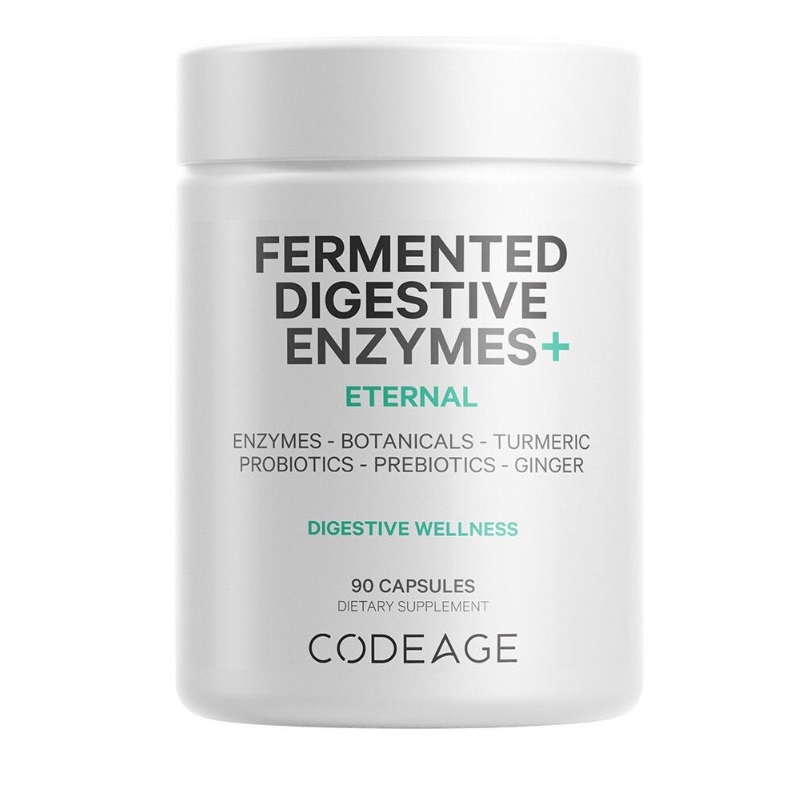 CodeAge Fermented Digestive Enzymes with Probiotics & Prebiotics, Enzime Digestive cu Probiotice si Prebiotice pentru Sustinerea Digestiei, 90 cps