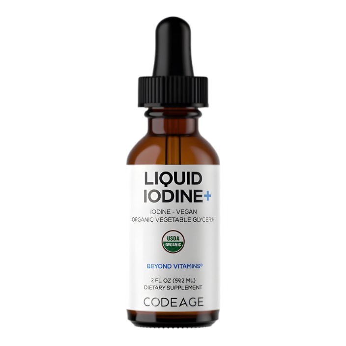 Iod lichid fara aroma pentru suport tiroidian si functionare optima a organismului Codeage Liquid Iodine+ Unflavored, 59.2 ml