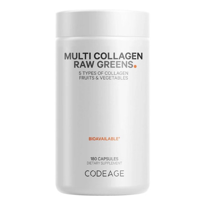 Peptide de colagen hidrolizat si 21 superalimente organice Codeage Hydrolyzed Multi Collagen Peptides Raw Greens With 21 Fruits & Veggies, 180 cps