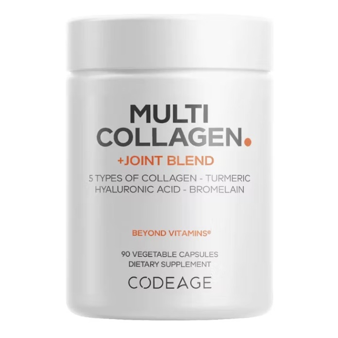 Formula avansata pentru sanatatea articulatiilor cu turmeric si acid hialuronic Codeage Hidrolized Multi Collagen + Joint Blend, 90 cps