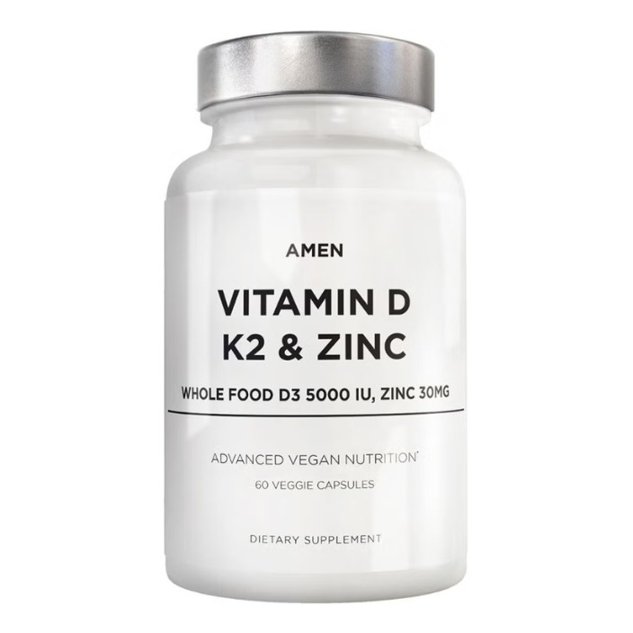 Oase puternice si protectie cardiovasculara Codeage Amen Vitamin D - K2 & Zinc - Vitamin D3, Formula Pentru Imunitate 60 cps