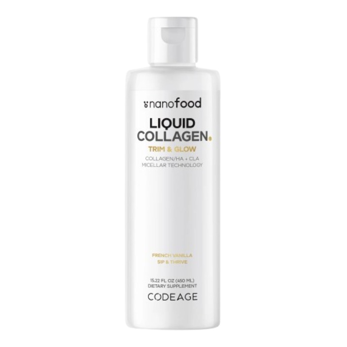 Formula inovatoare pentru gestionarea greutatii si frumusetea pielii cu aroma de vanilie frantuzeasca Codeage Trim & Glow, 450 ml