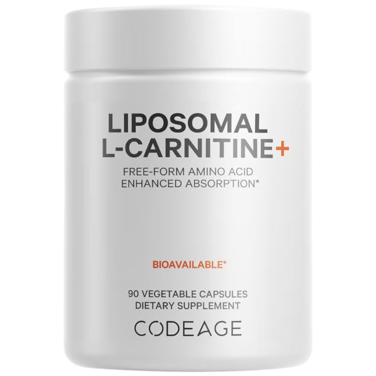 Codeage Liposomal L-Carnitine+ , L-Carnitina lipozomala pentru energie celulara si suport metabolic, 90 cps