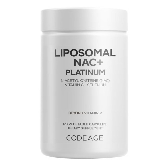 Suport avansat pentru detoxifiere si imunitate Codeage Liposomal Nac+ Platinum, 120 cps