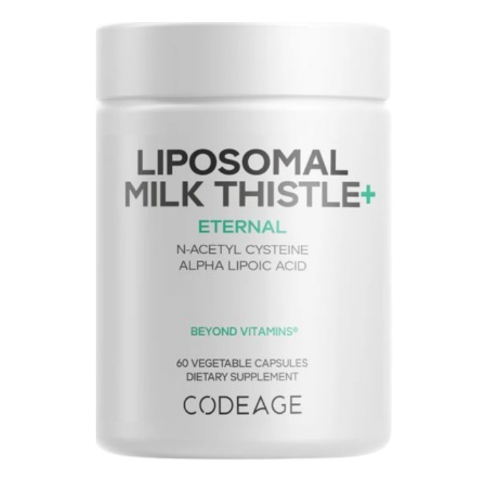 Nac si antioxidanti activi Codeage Liposomal Milk Thistle+, Formula Botanica Premium Cu Silimarina 60 cps