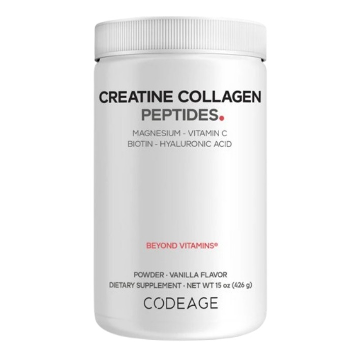 Aroma de vanilie Codeage Creatine Collagen Peptides – Formula Avansata Cu Colagen Marin, Creatina Si Nutrienti Esentiali 426 Gr