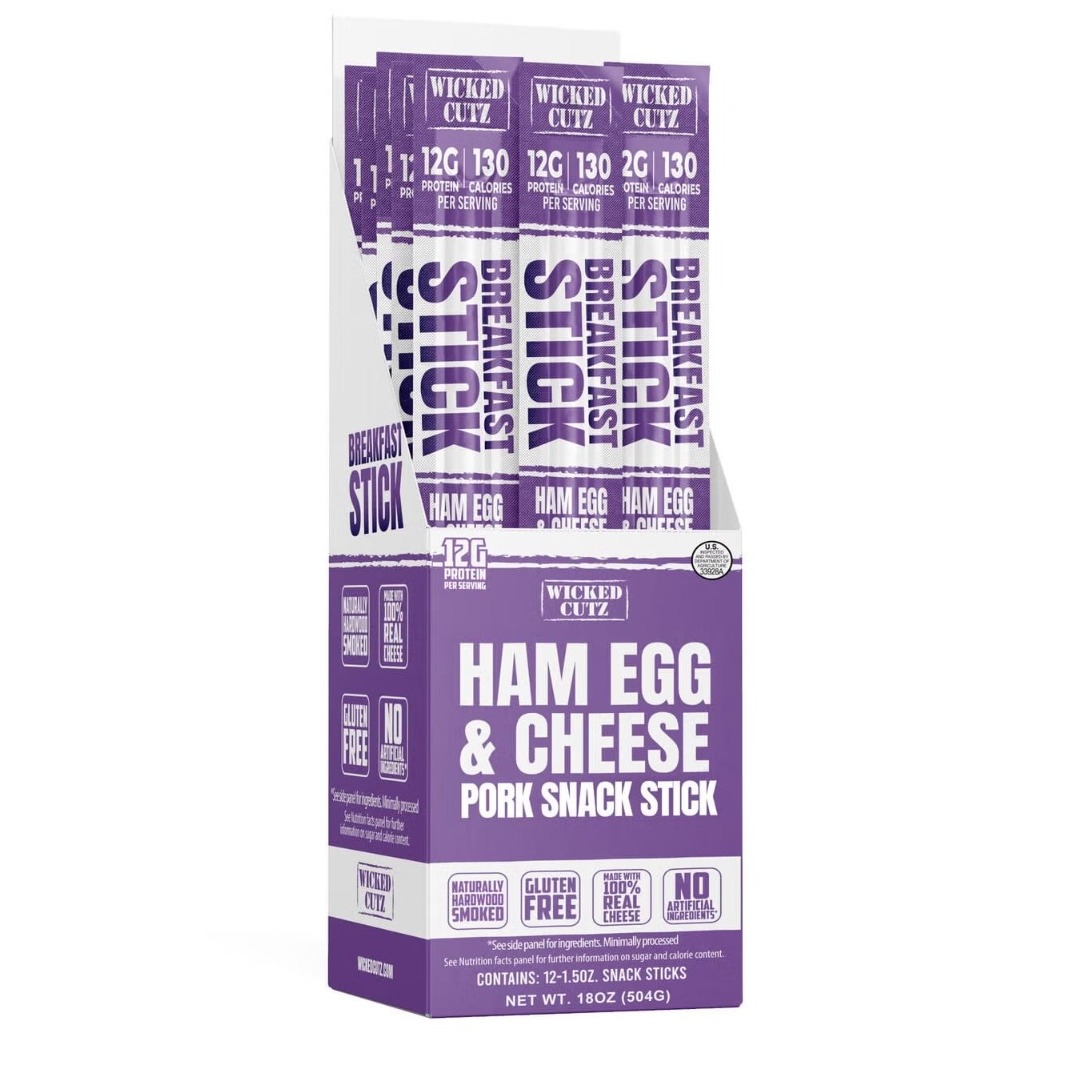 G Wicked Cutz Breakfast Sticks, Ham Egg & Cheese, Carnat Cu Oua Si Branza, 42