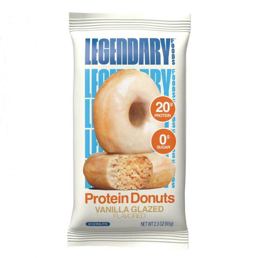 Gogoasa proteica cu glazura de vanilie Legendary Foods Protein Donut With Vanilla Glazed, 65 Gr