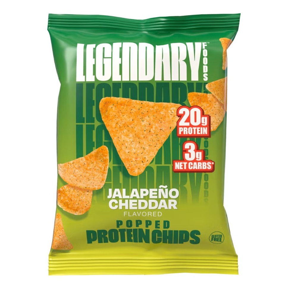 Chipsuri proteice cu aroma de jalapeno si branza cheddar Legendary Foods Popped Protein Chips With Jalapeno Cheddar Flavor, 34 Gr