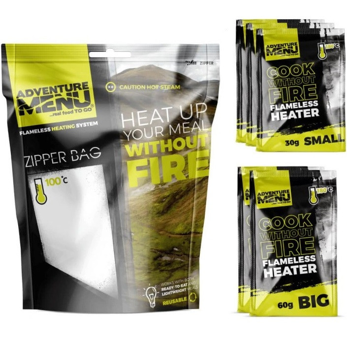 Kit incalzitor Adventure Menu Flameless Heater All In (3x30g + 2x60g + zipper) 240g