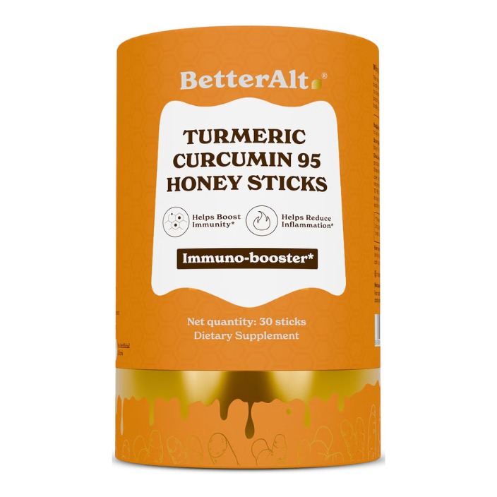 Pliculete de turmeric si miere Better Alt Turmeric Curcumin 95 Honey Sticks, 30 pliculete