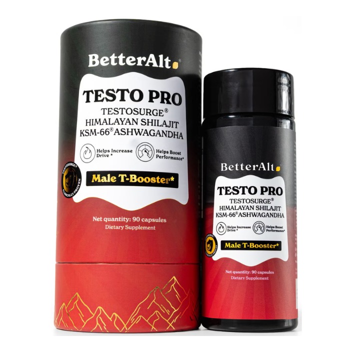 Formula cu shilajit si ashwagandha pentru stimularea productiei de testosteron Better Alt Testo Pro, 90 cps