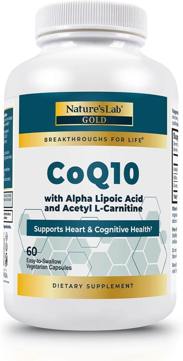 Formula Complexa pentru Sustinerea Sanatatii Cardiovasculare Nature's Lab Coq10 + Alpha Lipoic Acid + Acetyl L-carnitine Hcl Functiei Cognitive si Productiei Naturale de Energie 60 Cps