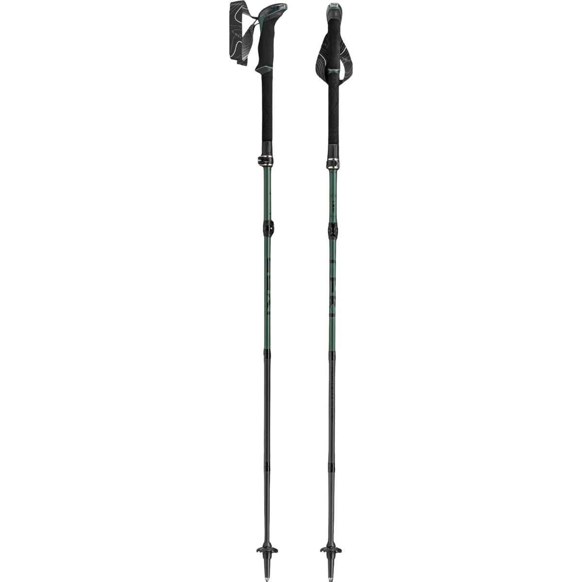 Bete trekking Leki Makalu FX Carbon 2026-Negru/Verde-ajustabila 110-130 cm