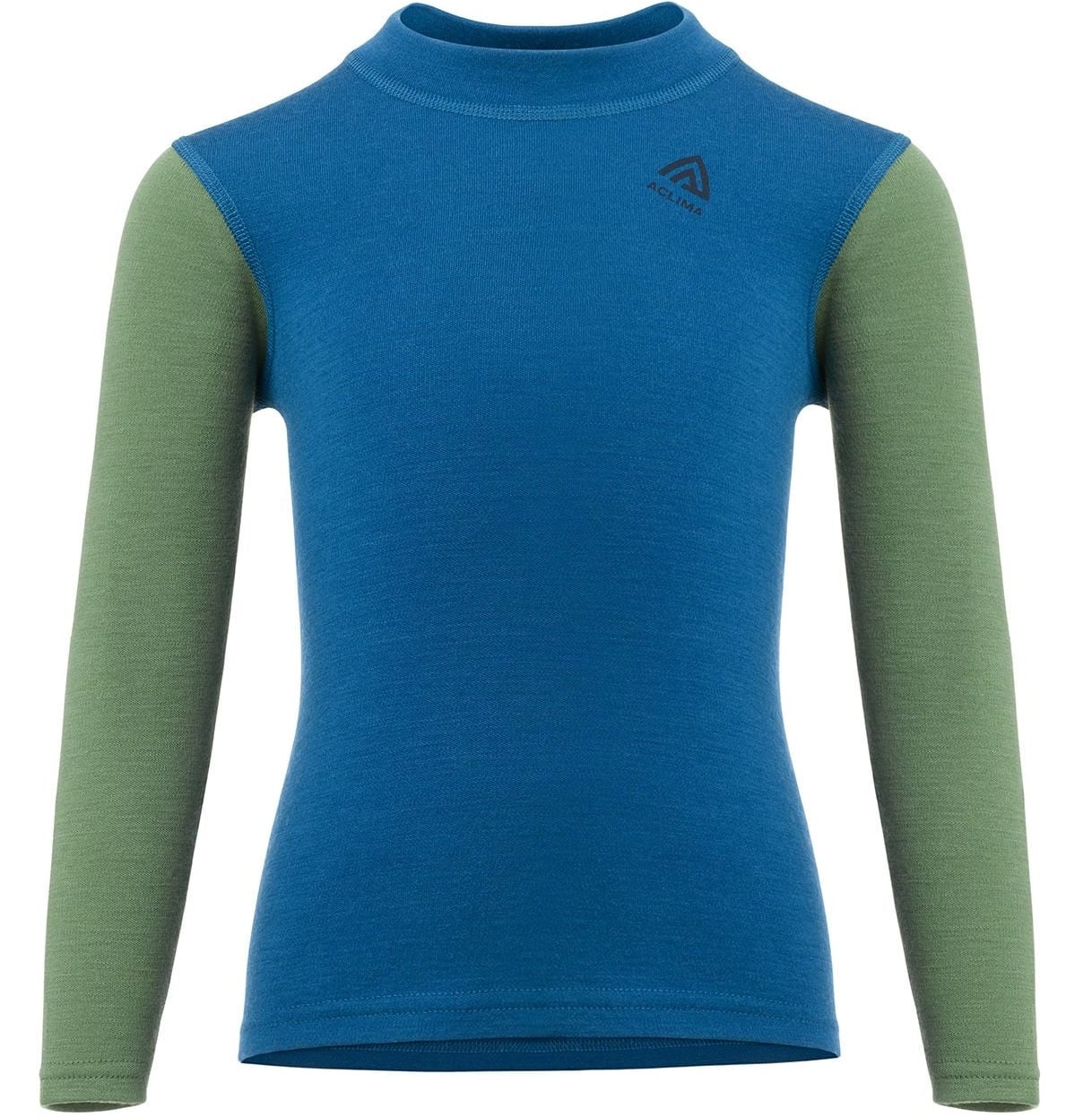 Bluza merino copii Aclima WarmWool CrewNeck-Albastru/Verde-100