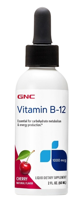 GNC Vitamina B-12 Lichida, cu Aroma Naturala de Cirese, 60 ml