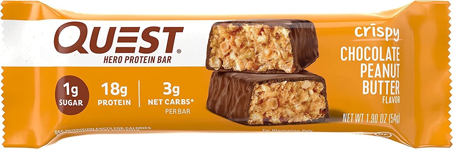 Quest Hero Crispy Baton Proteic cu Aroma de Ciocolata si Unt de Arahide 54 G