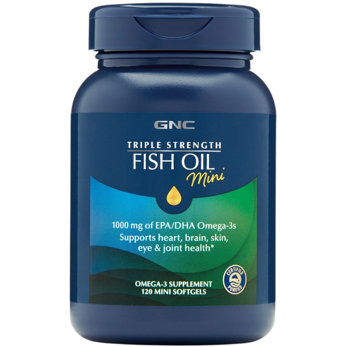 Supliment alimentar GNC ulei de peste, 120 cps