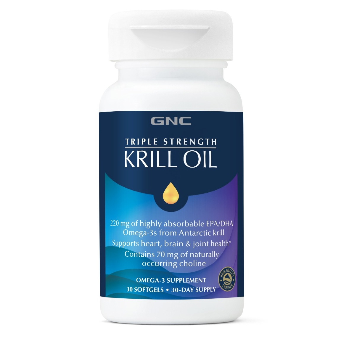 Articulatii si vedere GNC Triple Strength Krill Oil, Omega-3 Premium Din Krill Pentru Inima, Creier 30 cps