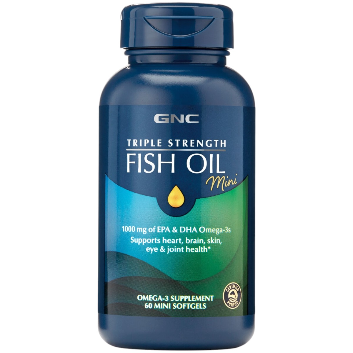 Mini Capsule GNC Triple Strength Ulei de Peste, 60 Cps