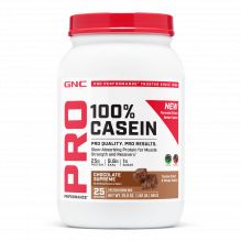 Cazeina GNC Pro Performance 100% Casein, Cu Aroma De Ciocolata, Testata Antidoping, 980g