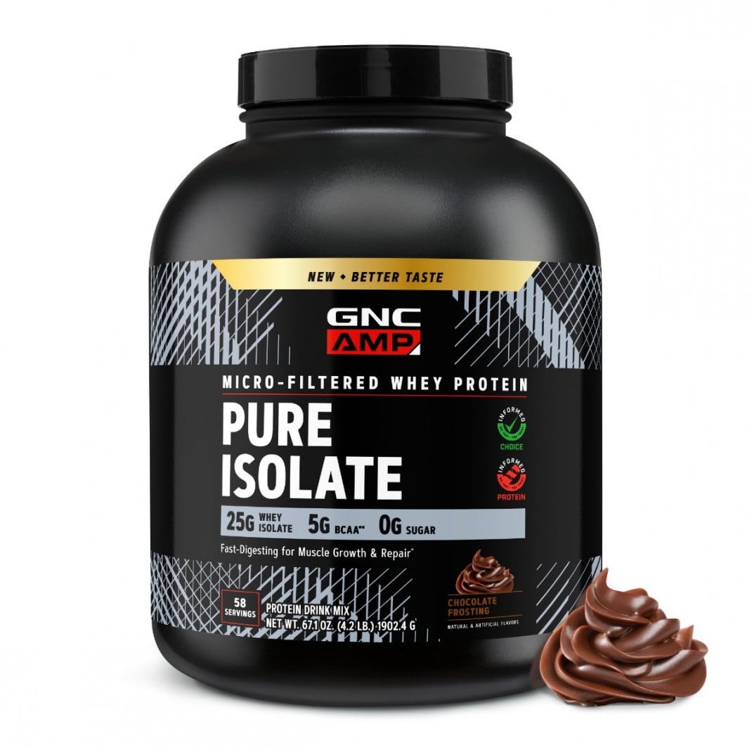 Proteina izolata din zer GNC Amp Pure Isolate, Cu Aroma De Ciocolata, 1902.4 G