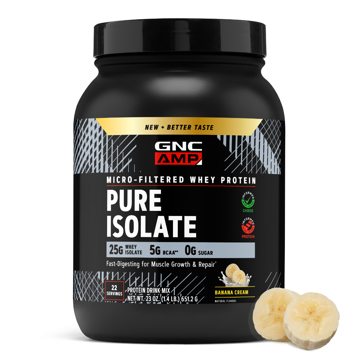 Proteina Izolata din Zer Gnc Amp Pure Isolate cu Aroma de Crema de Banana 651.2 G