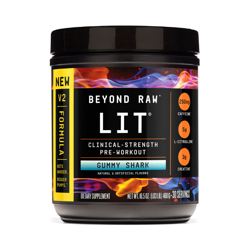Pre-workout cu Aroma de Gummy Shark Beyond Raw Lit V2 Pre-workout With Gummy Shark Flavor 468 G
