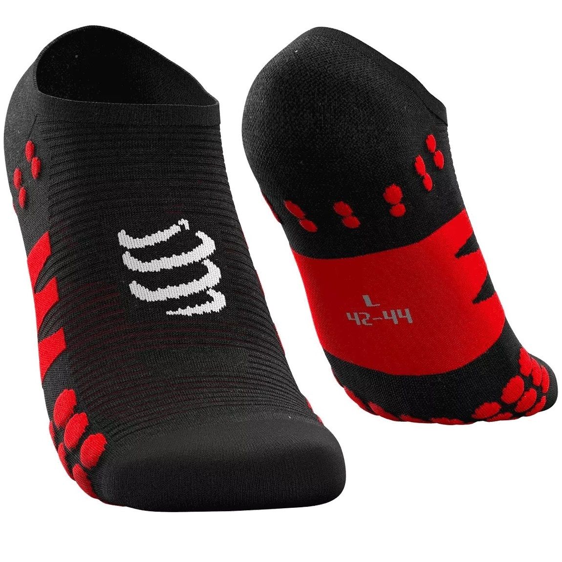 Sosete compresie alergare Compressport No Show-Negru/Rosu-T4