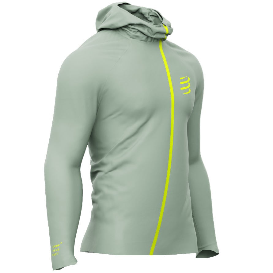 Jacheta impermeabila barbati Compressport Hurricane Waterproof 10/10-Alb/Lime-S