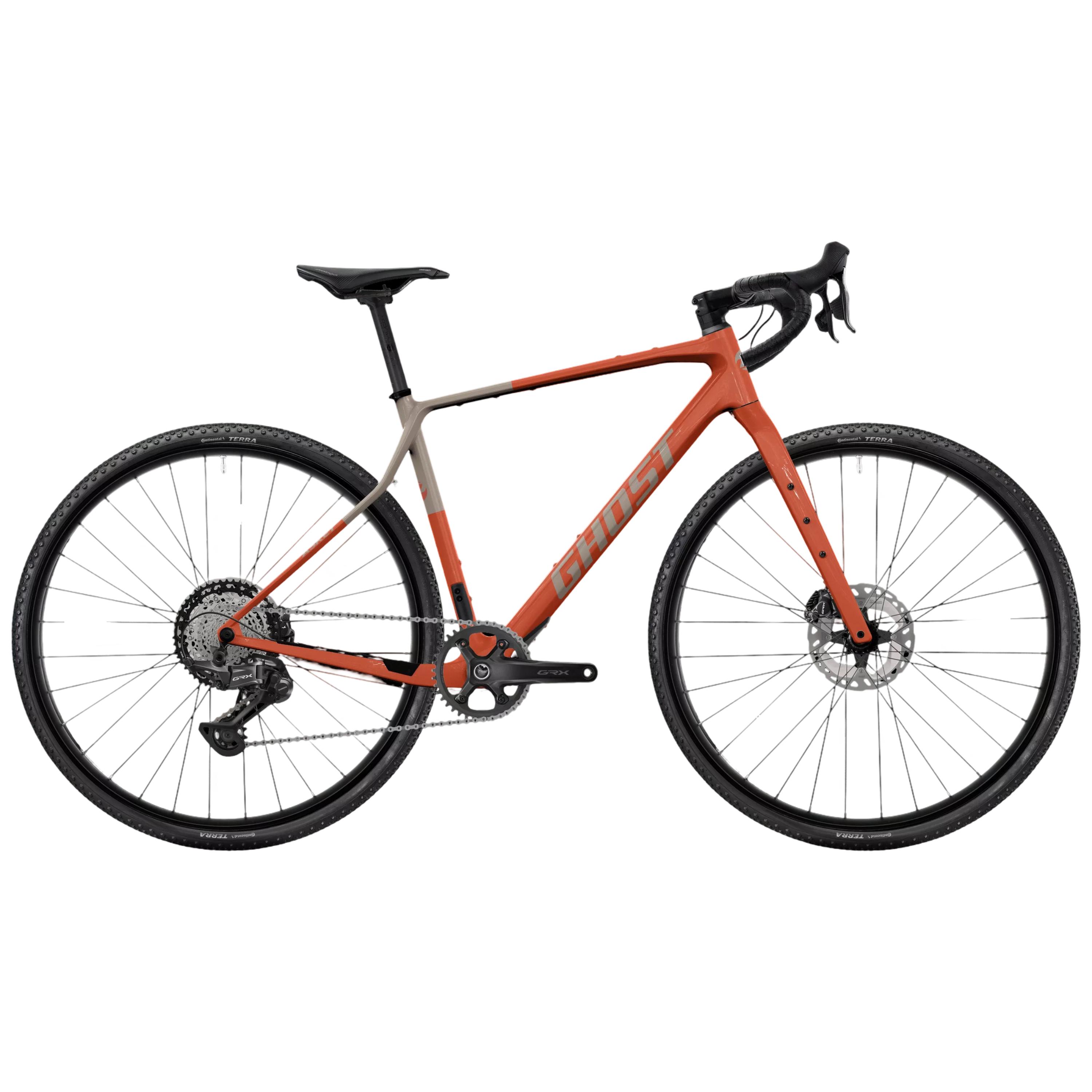 Bicicleta gravel Ghost Asket CF Pro 28" 2026-Corai/Negru-S