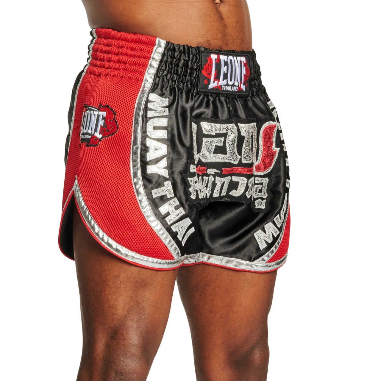 Sort Muay Thai Leone Chiang Rai-Rosu/Negru-S