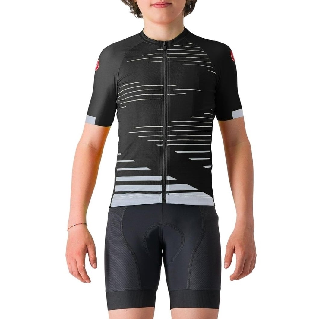 Tricou ciclism copii Castelli Aero-Negru/Alb-4 ani