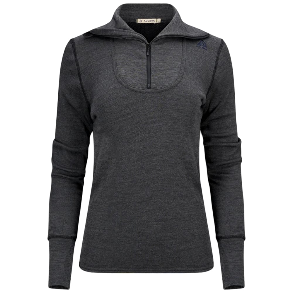 Bluza dama Aclima DoubleWool Polo-Gri Inchis-XS