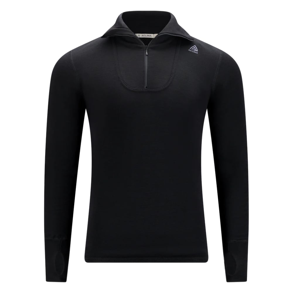 Bluza barbati Aclima DoubleWool Polo-Negru-S