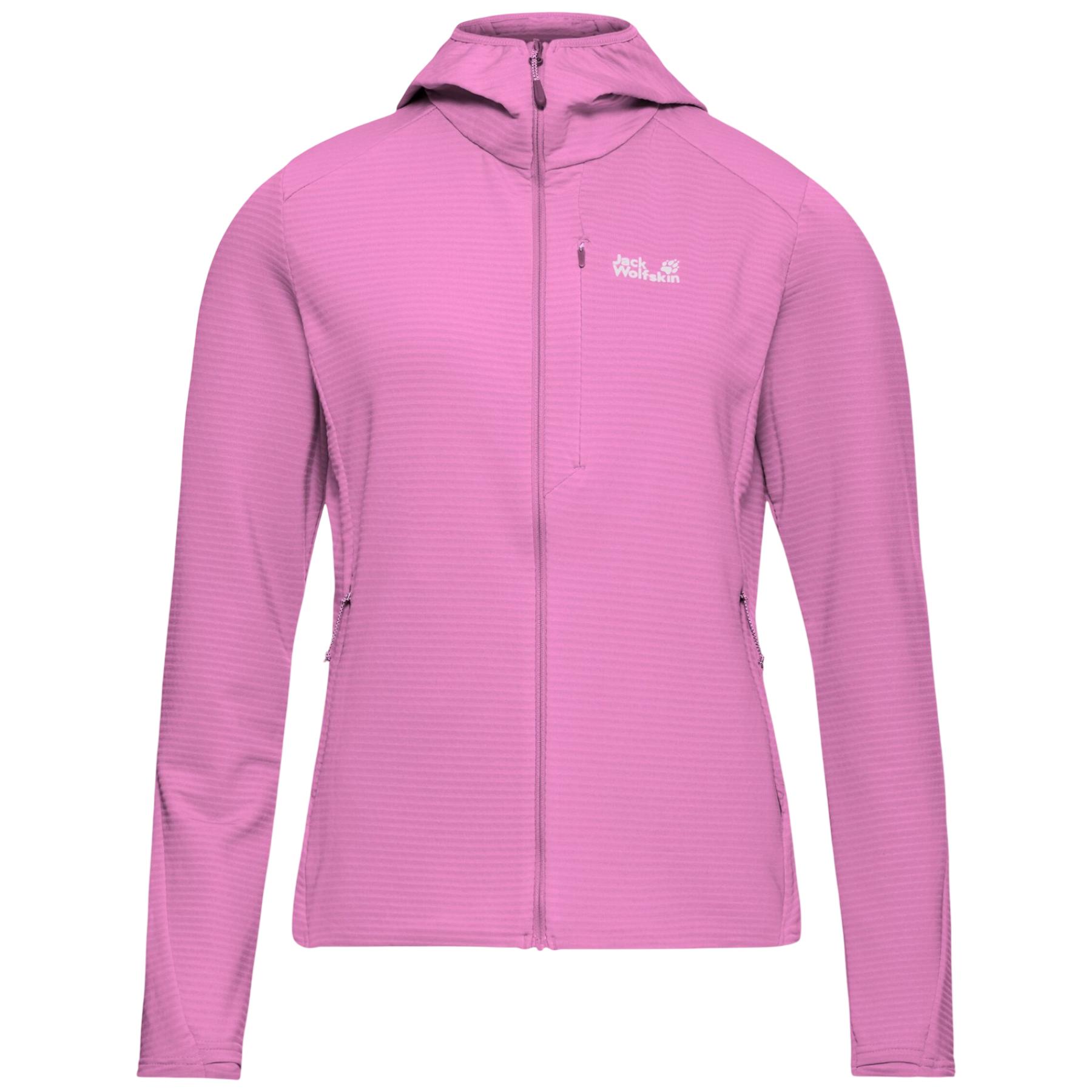 Fleece dama Jack Wolfskin Litestride Hooded FZ SS 2026-Roz-XS
