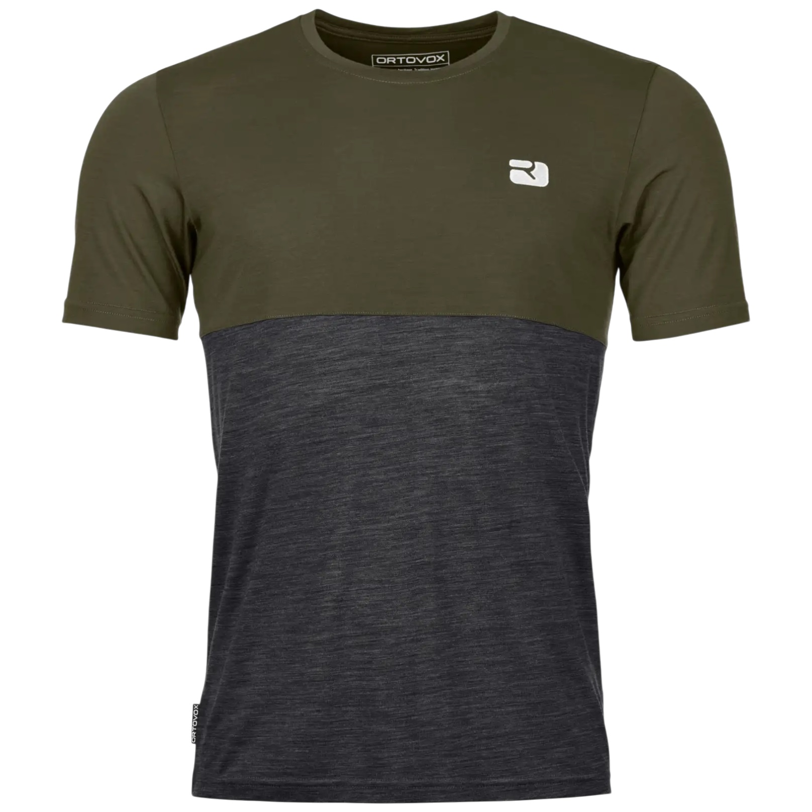 Tricou merino barbati Ortovox 150 Cool Logo-Kaki/Gri-S