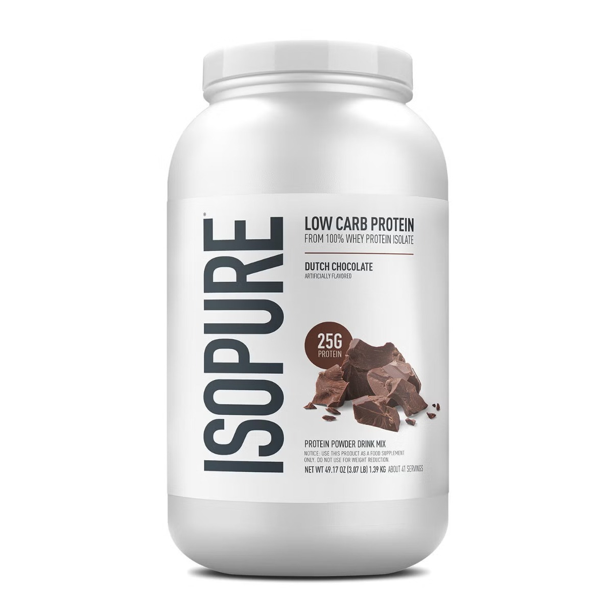 Proteina izolata din zer Isopure Low Carb Protein Powder, Cu Aroma De Ciocolata, 1360 G