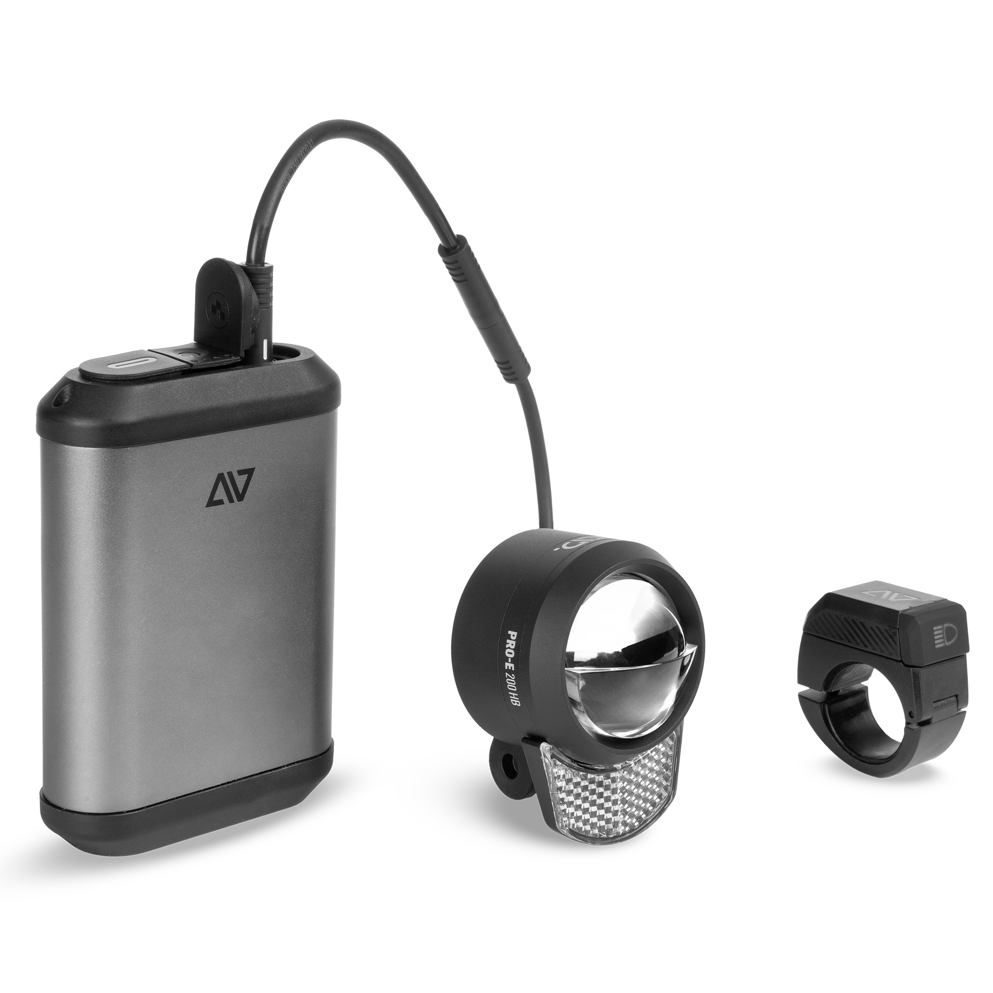 Far E-Bike Acid Front Light Pro-E 200 Hb Powerbank Negru/Argintiu