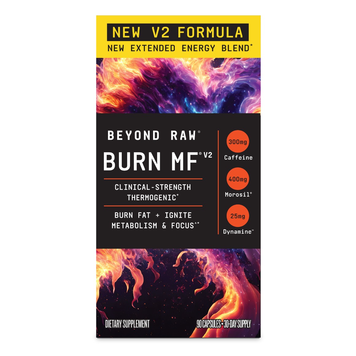 Termogenic avansat pentru arderea grasimilor Beyond Raw Burn Mf, 90 cps
