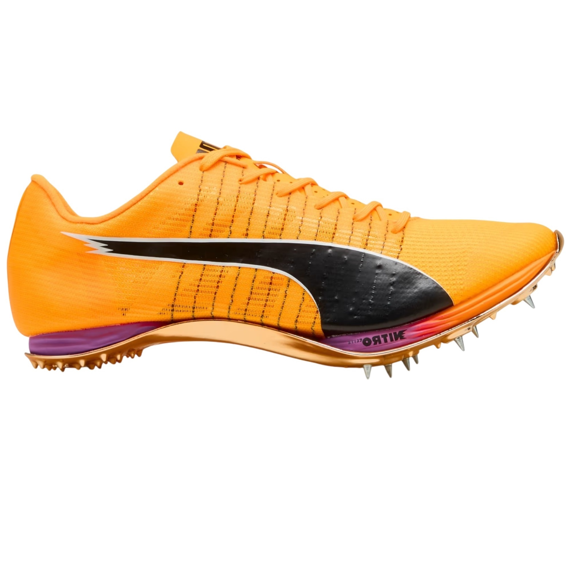 Pantofi alergare cu cuie Puma evoSpeed 400 Nitro Elite 2 Spikes FW 2025-Portocaliu/Negru-40