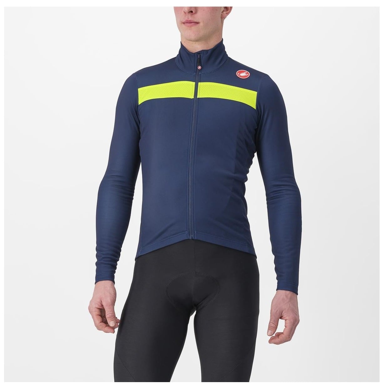 Tricou Cu Maneca Lunga Castelli Puro 3 Fz Belgianblue/Yellowfluoreflex-S