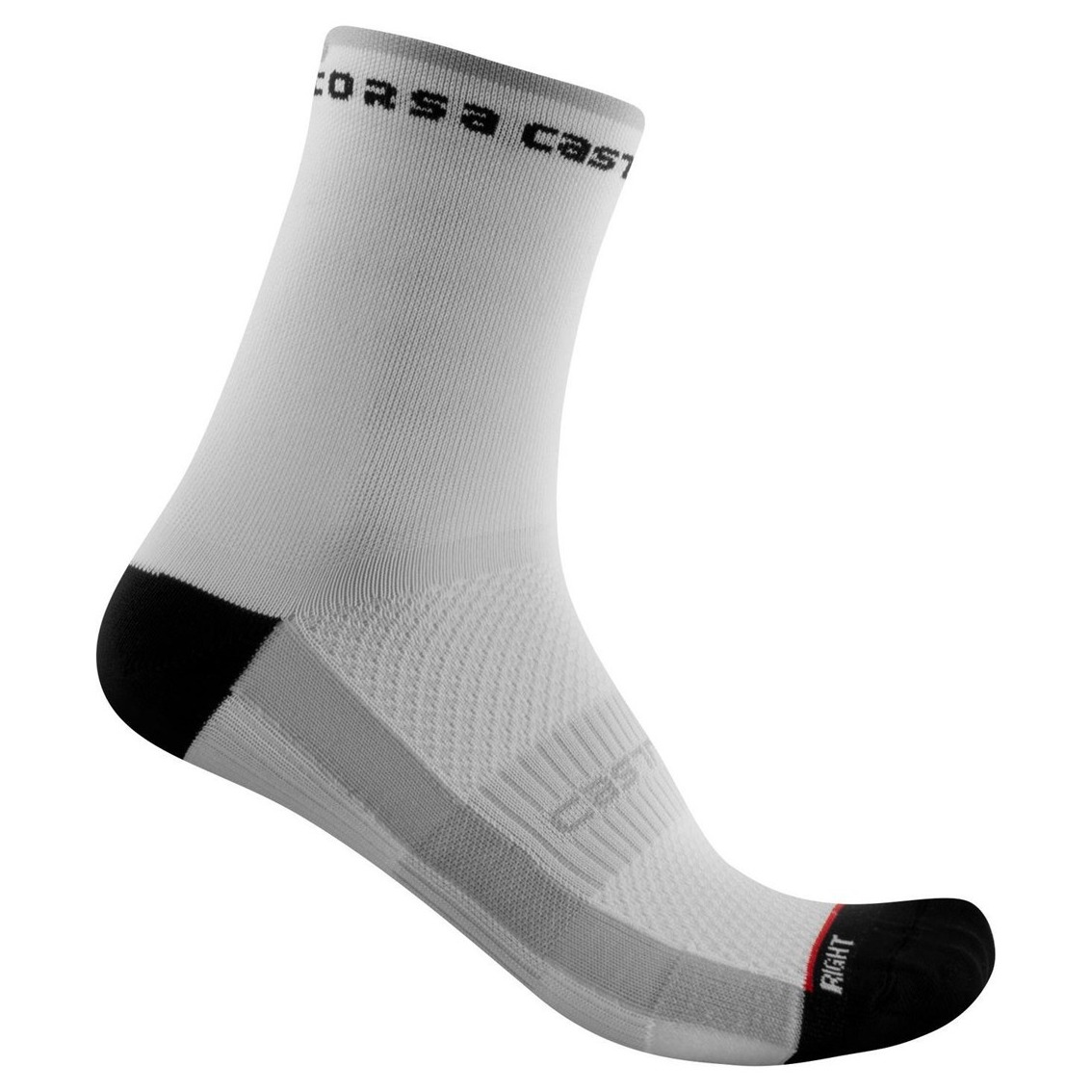Sosete Castelli Rosso Corsa W 11 Alb/Negru-S/M