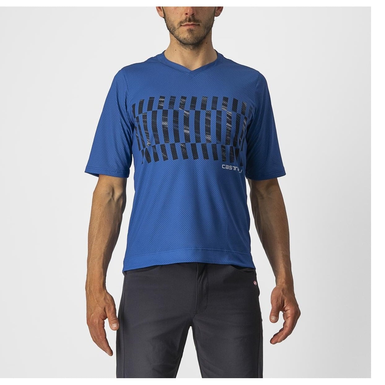 Bluza Ciclism Castelli Trail Tech Ls Tee, Albastru/Negru-XL