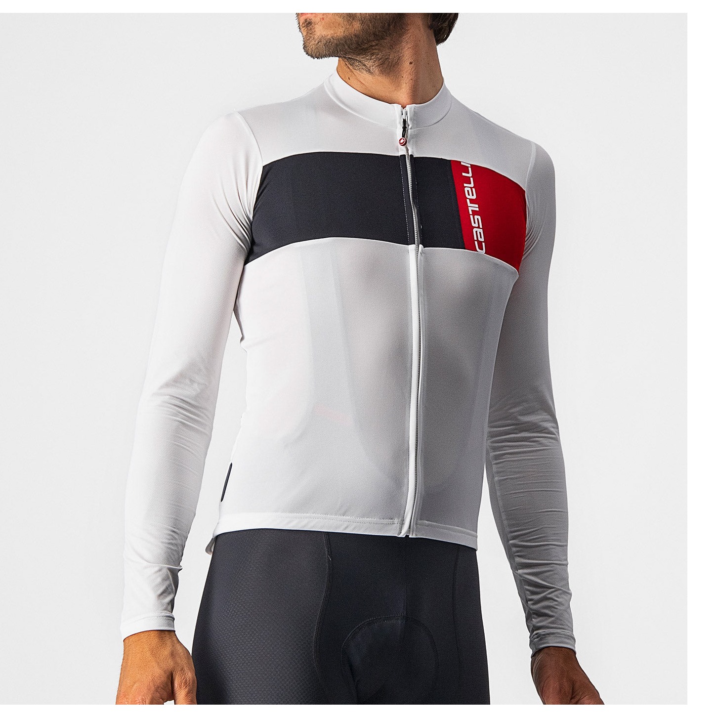 Bluza Castelli Prologo 7 Ls Alb/Negru/Rosu-S