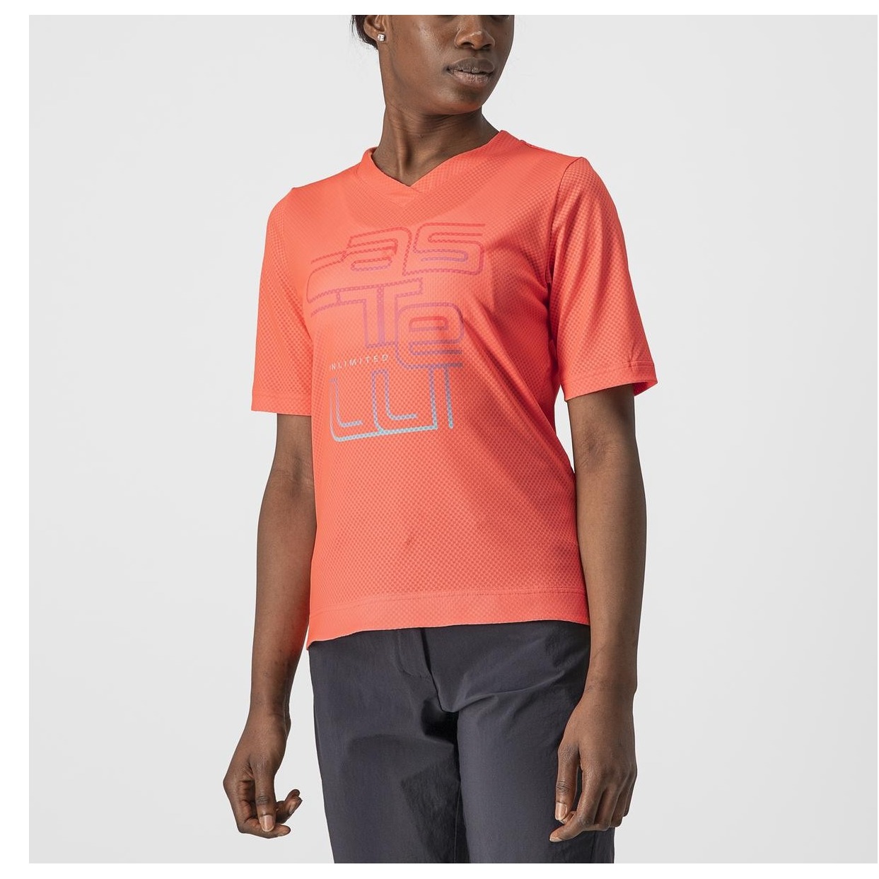Tricou Castelli Trail Tech W De Dama Corai-S