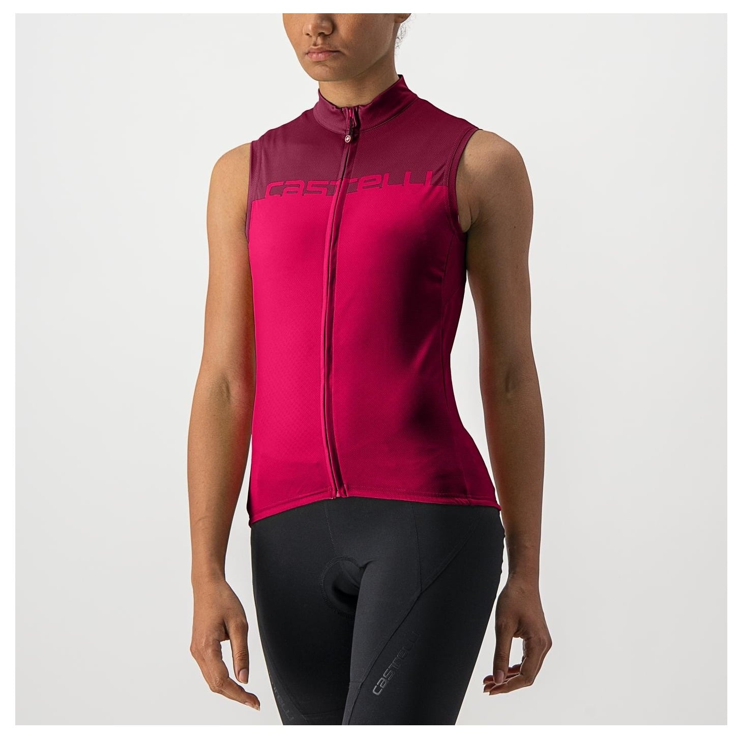 Tricou Fara Maneci Castelli Velocissima Sl De Dama Rosu/Visiniu-XS