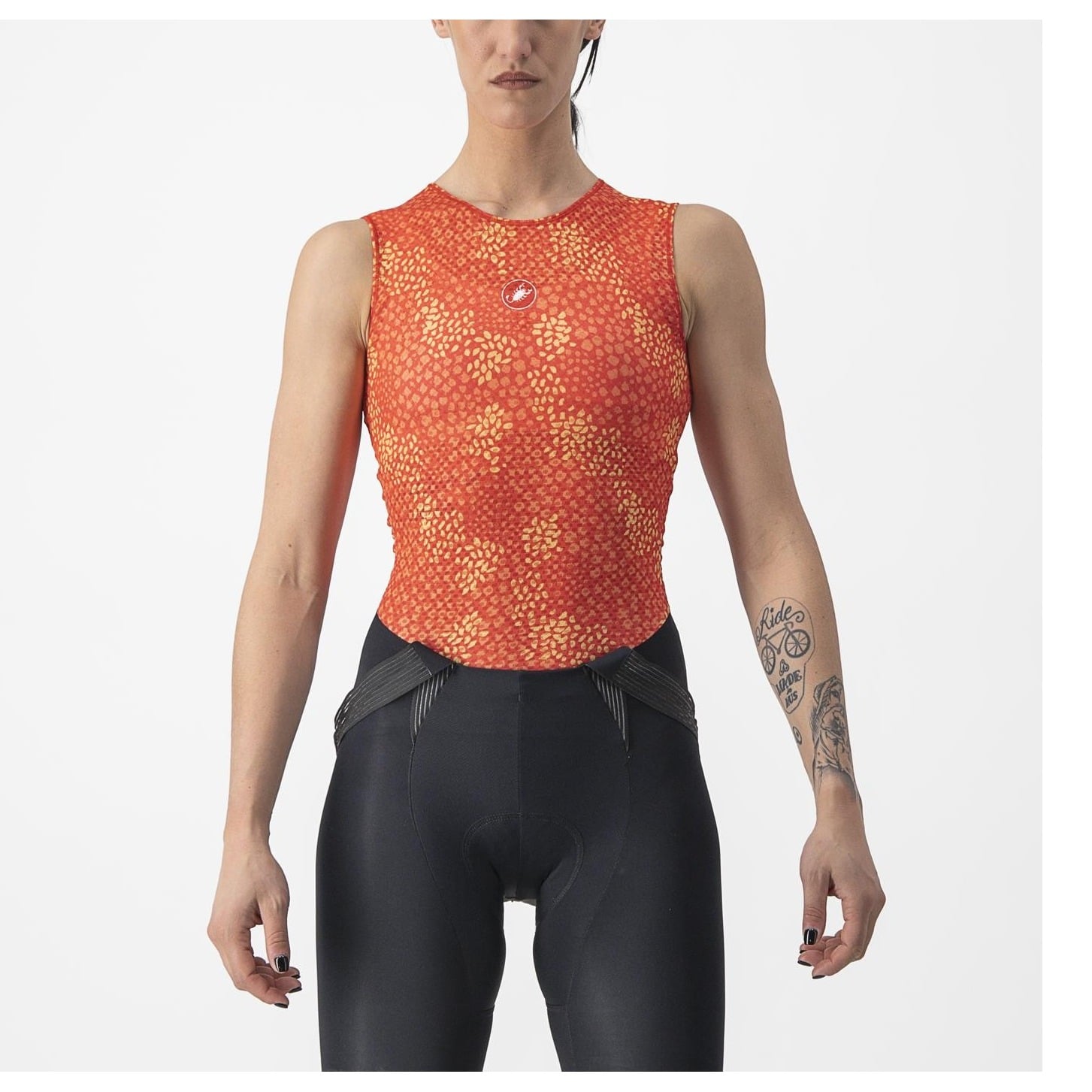 Bluza De Corp Fara Maneci Castelli Pro Mesh 4 W Sl De Dama Portocaliu-S